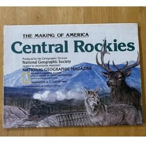 Vintage 1984 National Geographic Central Rockies Map Making Of America Folded
